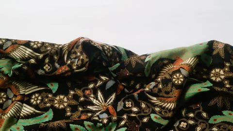 Indonesia batik pattern fabric, textured cloth background Foto stock