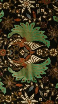 Indonesia batik pattern fabric, textured cloth background Foto stock