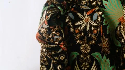 Indonesia batik pattern fabric, textured cloth background Stock Photos