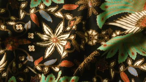 Indonesia batik pattern fabric, textured cloth background Stock Photos