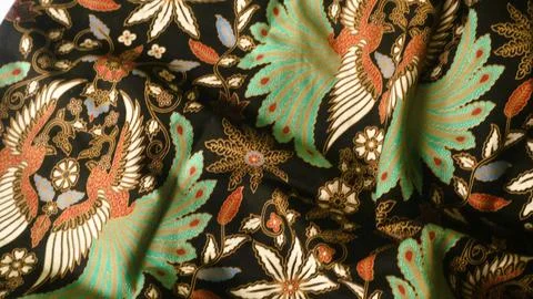 Indonesia batik pattern fabric, textured cloth background Stock Photos