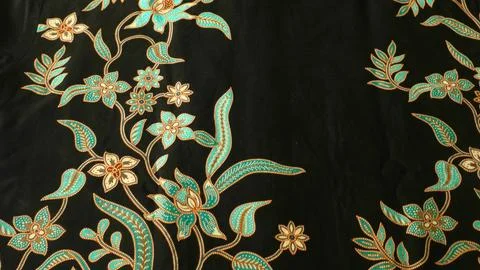 Indonesia batik pattern fabric, textured cloth background Stock Photos