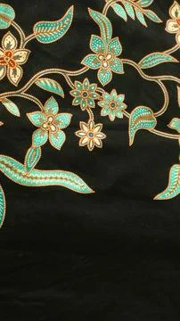 Indonesia batik pattern fabric, textured cloth background Foto stock
