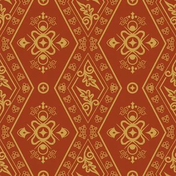 Indonesia batik songket pattern fabric fashion Stock Illustration