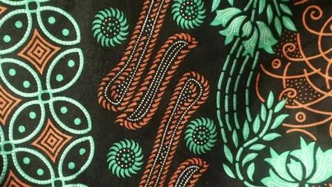 Indonesia batik textile, beautiful art patterns background Stock Footage 273295529