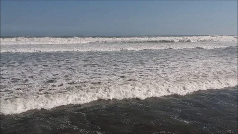 Indonesia Beach Waves 2 Pan diagonol Stock Footage 97090454