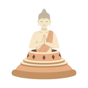 Indonesia buddah statue イラスト素材