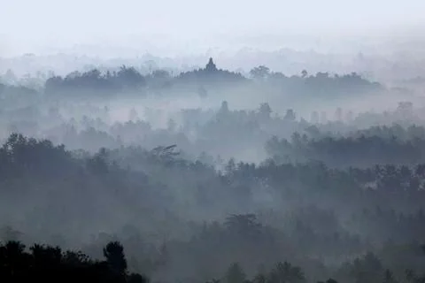 Indonesia, Central Java, Morning in Borobudur Temple Photos