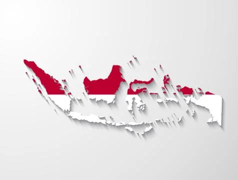 Indonesia  country map with shadow effect presentation Stock Illustration