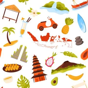 Indonesia Culture Seamless Pattern Vector Design Stock Illustration