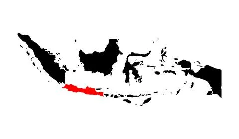 Indonesia detailed Java map shape, Flat web graphic concept icon symbol vecto Stock Illustration
