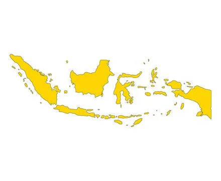 Indonesia detailed map shape, Flat web graphic concept icon symbol vector ill Stock Illustration
