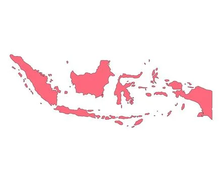 Indonesia detailed map shape, Flat web graphic concept icon symbol vector ill Stock-Illustration