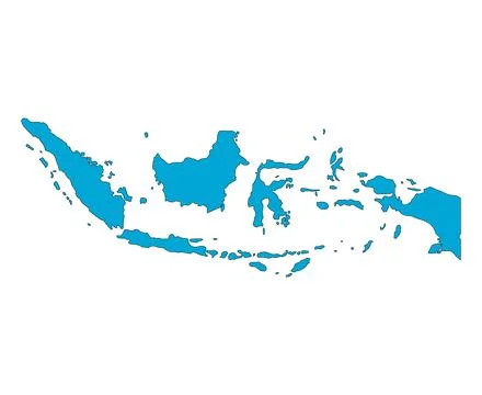 Indonesia detailed map shape, Flat web graphic concept icon symbol vector ill Stock-Illustration