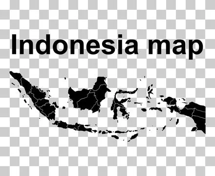 Indonesia detailed map shape, Flat web graphic concept icon symbol vector ill Stock-Illustration