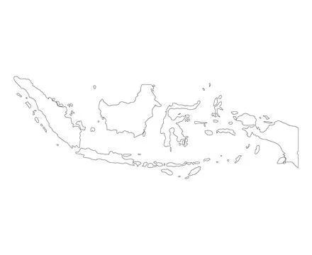 Indonesia detailed map shape, Flat web graphic concept icon symbol vector ill Stock-Illustration