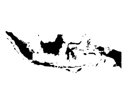 Indonesia detailed map shape, Flat web graphic concept icon symbol vector ill Stock-Illustration