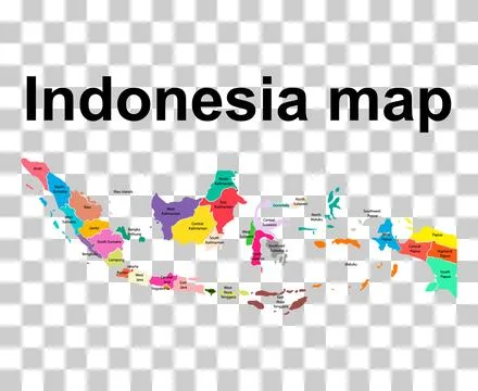 Indonesia detailed map shape, Flat web graphic concept icon symbol vector ill Stock Illustration