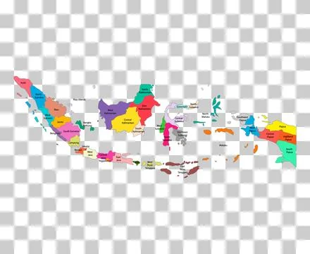 Indonesia detailed map shape, Flat web graphic concept icon symbol vector ill Illustrazione stock
