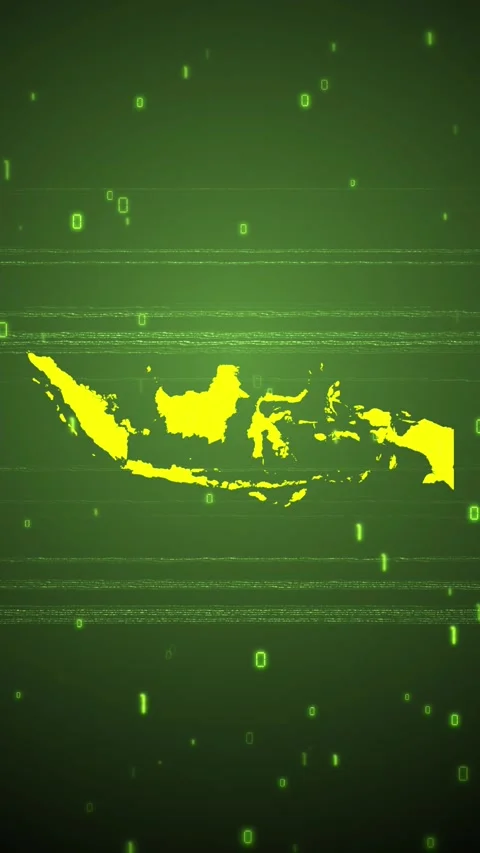 Indonesia Digital Map Intro Stock Footage 258836007