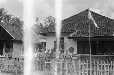 Indonesia. [DLC] Implementation of genie work. Group photo of soldiers in front Stock Photos
