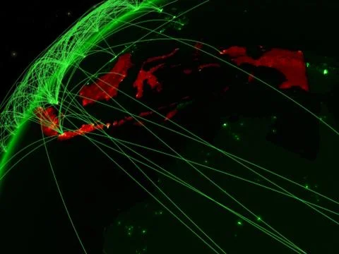 Indonesia on Earth with network Stock Illustration
