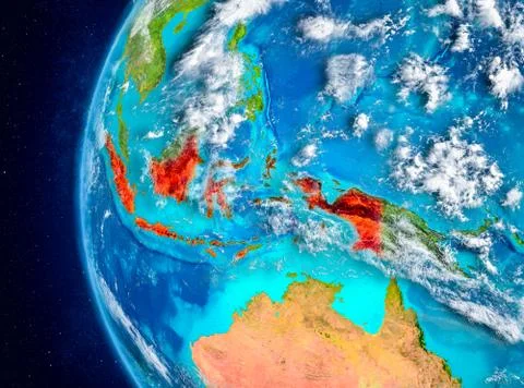Indonesia on Earth from space Stock-Illustration