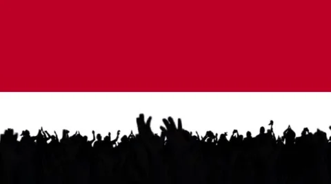 Indonesia flag background with people Stock Footage 62858815