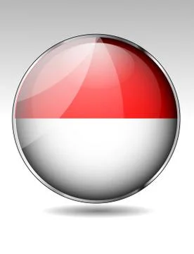 Indonesia flag button Stock Illustration