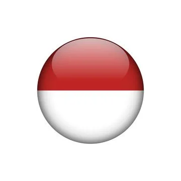 Indonesia Flag Circle Button Vector Template Stock Illustration