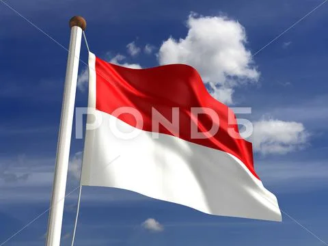 Indonesia flag (with clipping path) Stock Illustration