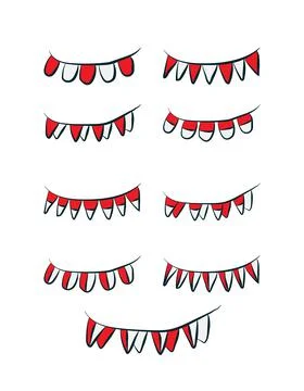Indonesia flag decoration set. Vector illustration on a white background Stock Illustration