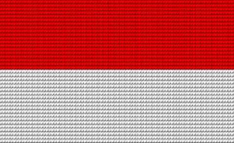 Indonesia flag embroidery design pattern Stock Illustration