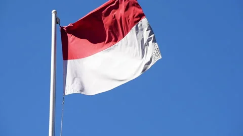 Indonesia Flag flying in the wind outdoors Stock-Footage 211797971