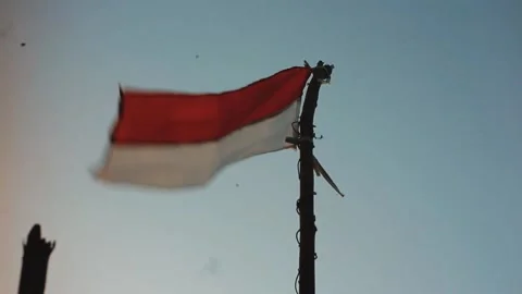 Indonesia flag Stock Footage 205016582