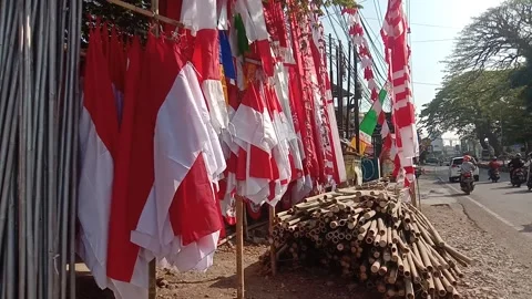 Indonesia flag Stock Footage 280380097