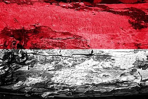 Indonesia flag with grunge texture Stock Illustration