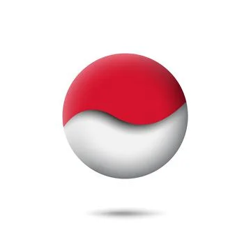 Indonesia flag icon in the shape of circle. Vector indonesian symbol, icon Illustrazione stock