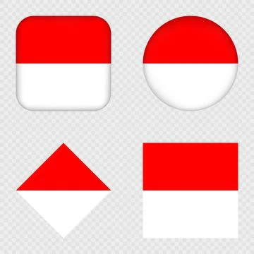 Indonesia Flag Icons Pack. Vector illustration. Stock Illustration