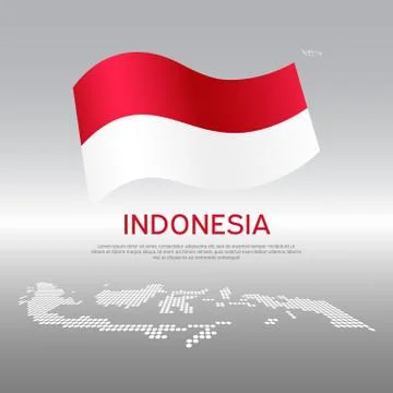 Indonesia flag mosaic map on light background. Creative design. Business booklet Stock Illustration