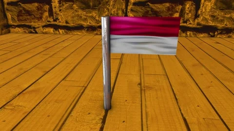 Indonesia Flag Post - Orbiting Shot Stock Footage 270716221