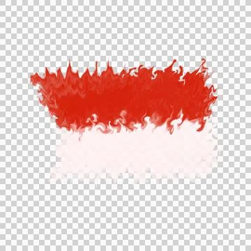 Indonesia Flag Rough Textured Paint Brush Banner? Stock Illustration