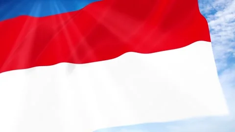 Indonesia Flag Seamless Loop 4k 60fps on Sky Background Stock Footage 341674003