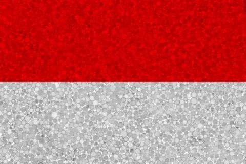 Indonesia flag on styrofoam texture Stock Photos
