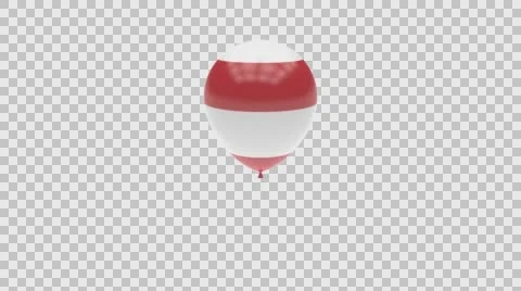 Indonesia flag textured balloon rotating Alpha Video stock 61410113