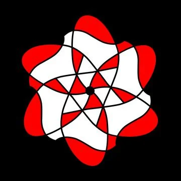 Indonesia flag, vector icon of flower on a black background Stock Illustration