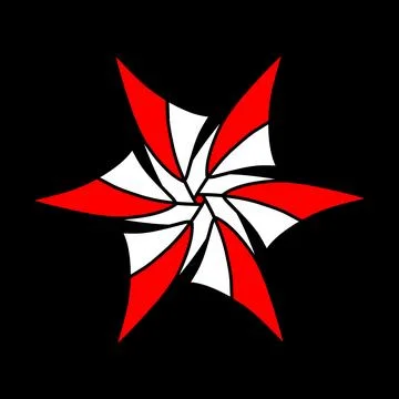 Indonesia flag, vector icon of flower on a black background Stock Illustration