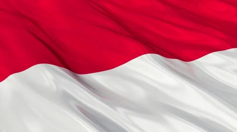 Indonesia flag waving. Seamless Vídeo Stock 48681668