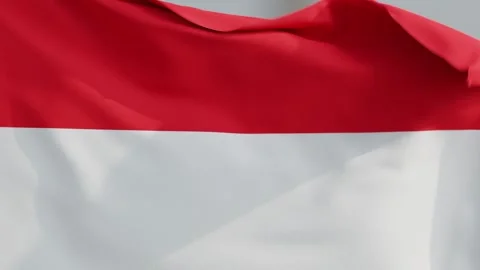 Indonesia Flag Waving Smoothly with Soft Fabric Texture Animation 库存影片 331109728