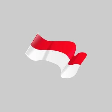 Indonesia flag wavy icon vector Stock Illustration